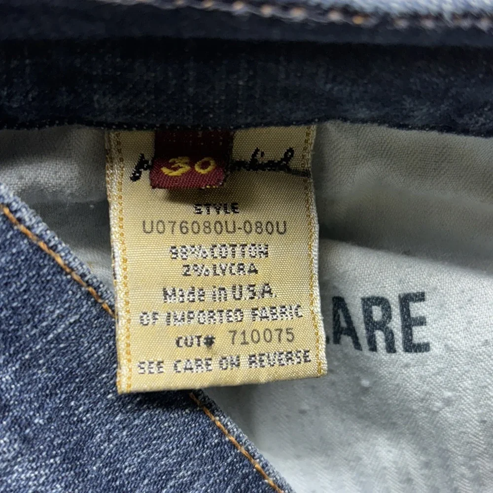 7 for All Mankind Womens Jeans Size 30‎ (32x32) Distressed Dark Wash Flare USA